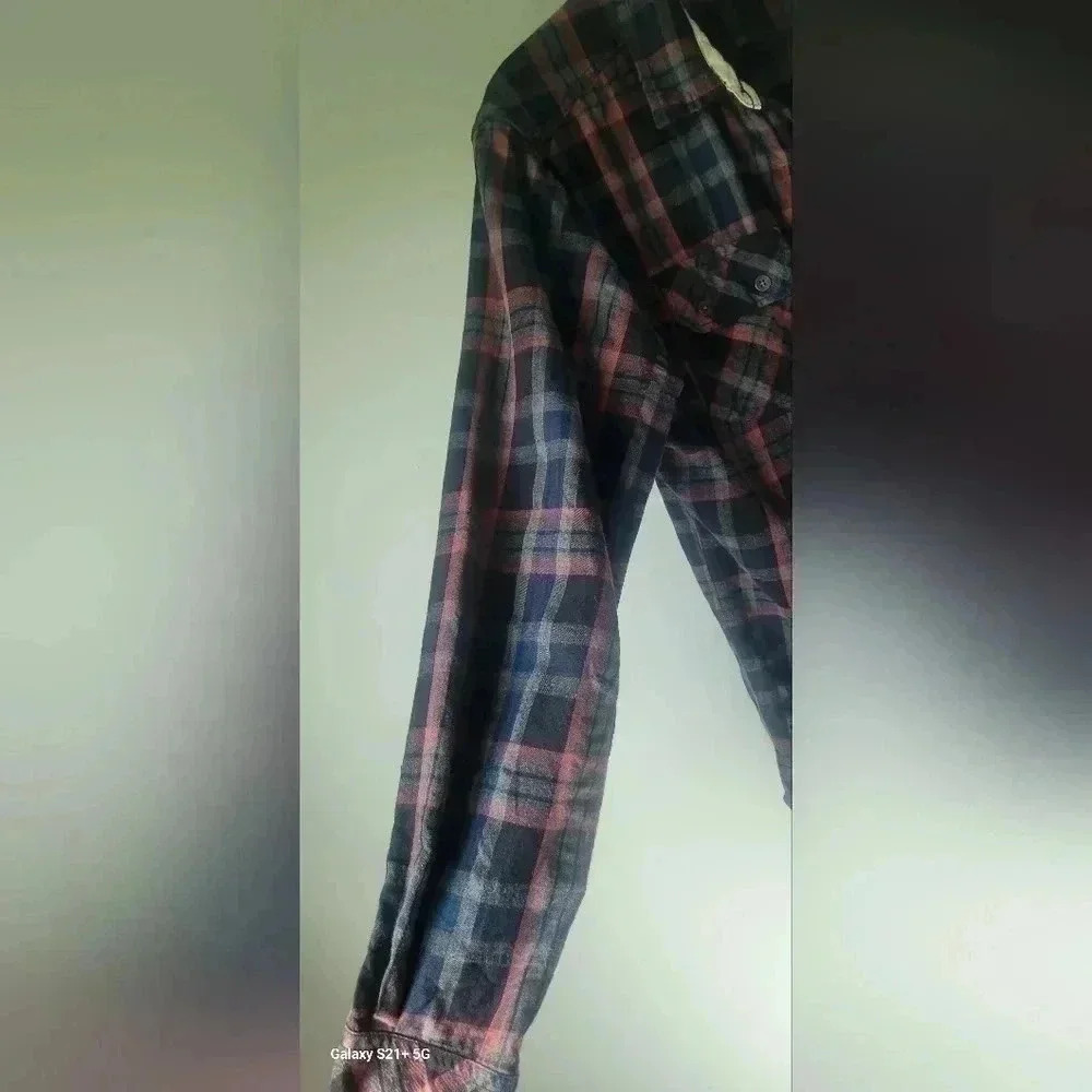 Buckle Exclusive Outpost Makers button-down men's LG maroon blue black gray - Picture 7 of 11